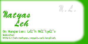 matyas leh business card